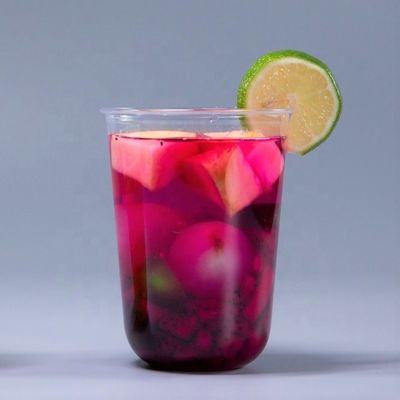 Бульбальный чай ПЭТ йогурт молочный чай чашки пластиковая чашка в форме U для рекламы кафе