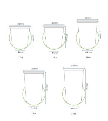 16 OZ Customized Logo Printed U Shaped PET/RPET Beverage Cup для компостируемого мороженого