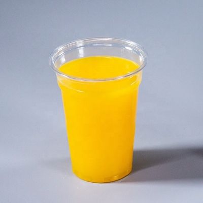 Прозрачный ПЭТ на заказ напечатанный молочный коктейль Смузи пластиковый стакан с крышкой 12 унций 16 унций 20 унций